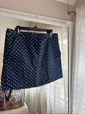 J. Crew Navy Blue Polka Dot Mini Skirt